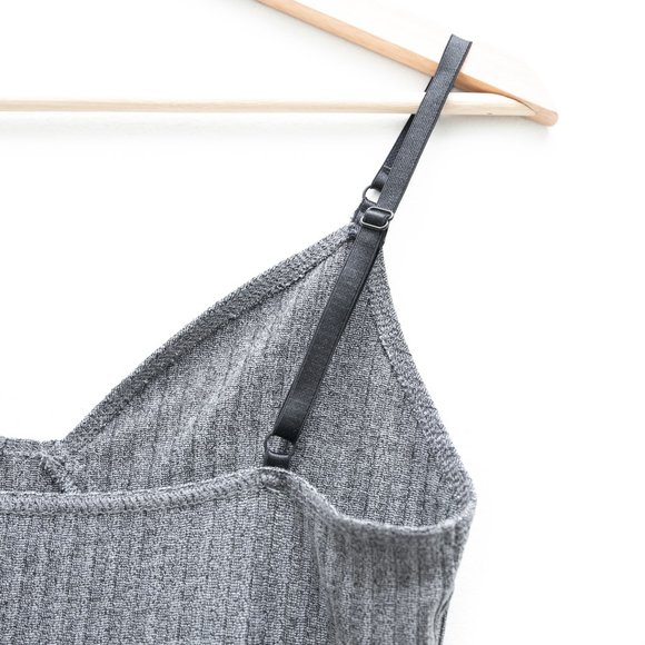 Opening Ceremony Ribbed Gray Mini Dress Sweetheart Neckline - Picture 6 of 7